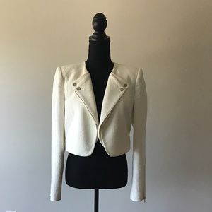 BCBGMaxzaria White Cropped Blazer/Jacket